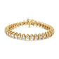 Yellow Gold S-Link Wrapped Round Brilliant-Cut Diamond Tennis Bracelet