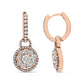 Rose Gold Round-Shaped Diamond Composite Drop-and-Dangle Earrings