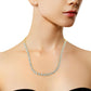 Pavé-Set Round-Cut Diamond Cluster Graduating Riviera Statement Necklace