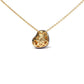 Yellow Gold Blue Enamel Diamond Heart-Shape Pendant Necklace