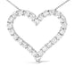 Silver Diamond Open Heart Pendant Necklace