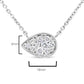 White Gold Round Diamond Composite Teardrop-Shape Pendant Necklace