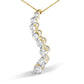 Yellow Gold Baguette-Cut and Brilliant Round-Cut Diamond Journey Pendant Necklace