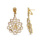 Yellow Gold Rose-Cut-and-Sliced Diamond Chandelier-Style Dangle Earrings