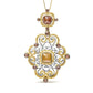 White-and-Yellow Gold Diamond Antique-Style Pendant Necklace