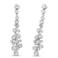 White Gold Round-Cut Diamond Waterfall Drop-Dangle Stud Earrings