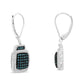 Black-Rhodium-Plated Silver Blue-and-White Diamond Earrings