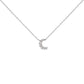 White Gold Diamond-Accented Crescent-Moon-Shaped Pendant Necklace