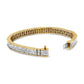 Yellow Gold Baguette-Cut and Princess-Cut Invisible-Set Diamond Eternity Bracelet