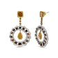 White-and-Yellow Gold Mixed Natural Fancy Diamond Dangle-Hoop-and-Bale Earrings