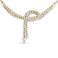 Yellow Gold Diamond Double-Row Lariat Tennis Necklace with Pear Shape Diamond Drop Tips