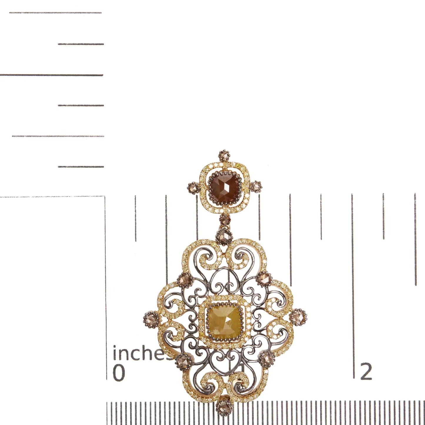 White-and-Yellow Gold Diamond Antique-Style Pendant Necklace