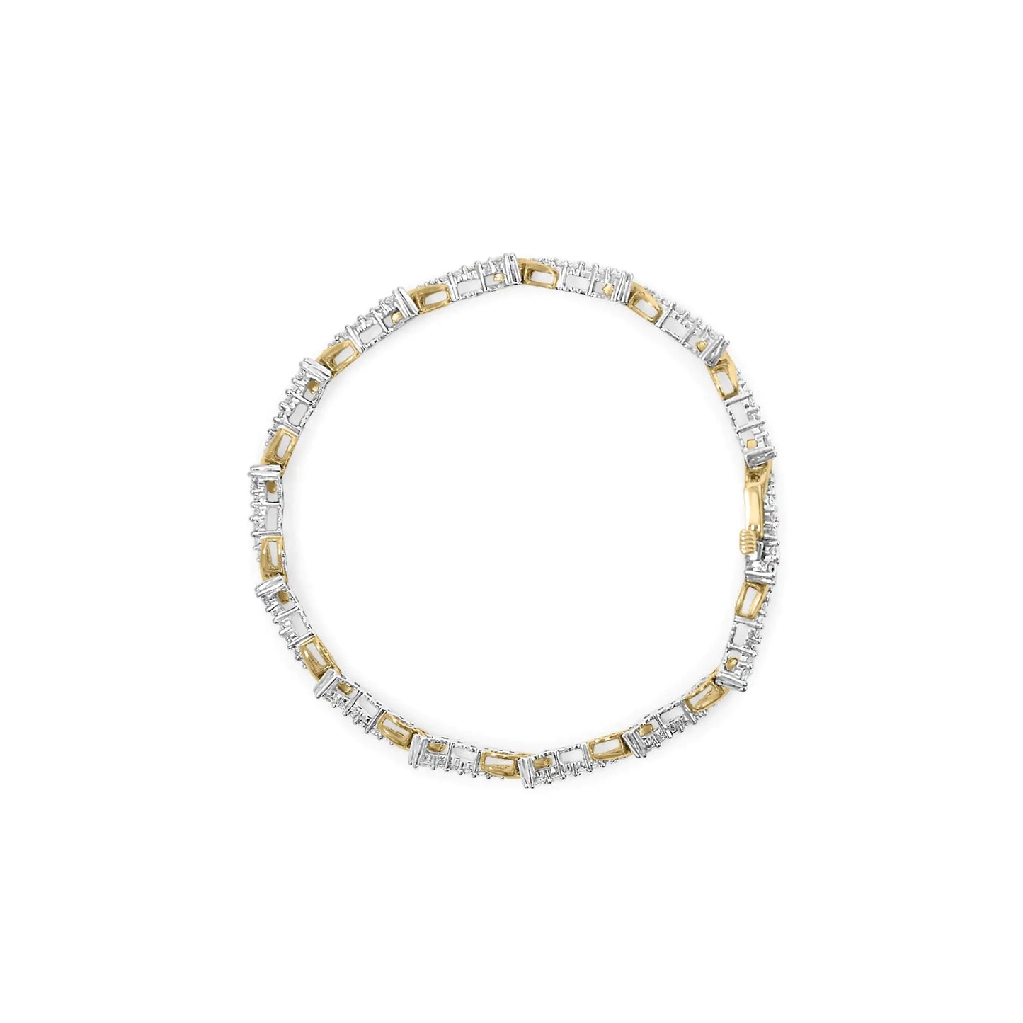 Yellow-and-White Gold Diamond S-Link Bracelet