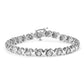 White Gold Round-Cut Diamond "XOXO"-Link Bracelet