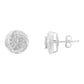 Silver Round-and-Baguette-Cut Diamond Love Knot Stud Earrings