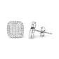 White Gold Diamond Princess Composite and Halo Stud Earrings