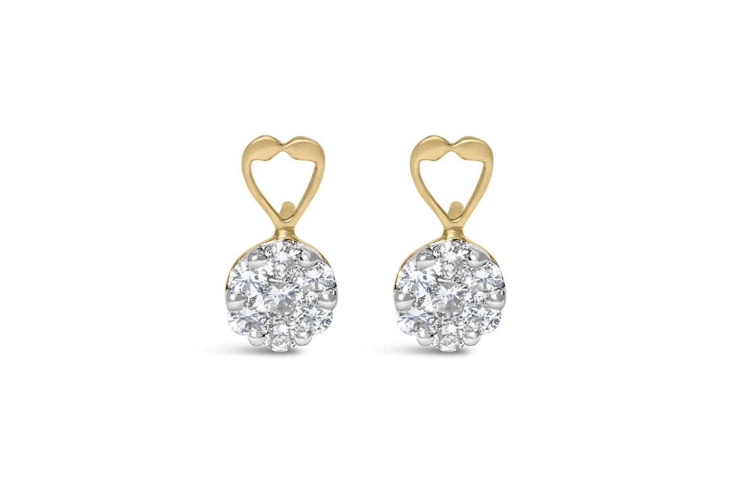 Yellow Gold Round-Cut Diamond Earrings