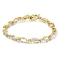 Yellow-and-White Gold Channel-Set Diamond Infinity-Link Tennis Bracelet