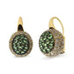 Yellow Gold Diamond and Tsavorite Round-Domed Drop-Hoop Earrings