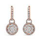 Rose Gold Round-Shaped Diamond Composite Drop-and-Dangle Earrings