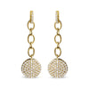 Yellow Gold Diamond Chain-Cluster Dangle-Chain Earrings