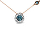 Rose Gold Diamond and London Blue Topaz Cluster Station Necklace