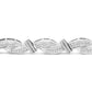 White Gold Invisible-Set Princess-Cut Diamond Wave-Style Link Bracelet