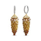 White-and-Yellow Gold Mixed-Fancy-Color Rose-Cut Diamond Honeycomb-Drop-and-Dangle Earrings