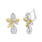 White-and-Yellow Gold Round Pavé-Set Diamond Teardrop and Marquise-Shape Drop-Dangle Earrings