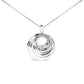 Silver Endless-Wave Swirl Statement-Medallion Pendant Necklace