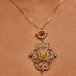 White-and-Yellow Gold Diamond Antique-Style Pendant Necklace