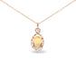 Rose Gold Diamond and Citrine and Sapphire Teardrop Pendant Necklace