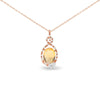 Rose Gold Diamond and Citrine and Sapphire Teardrop Pendant Necklace