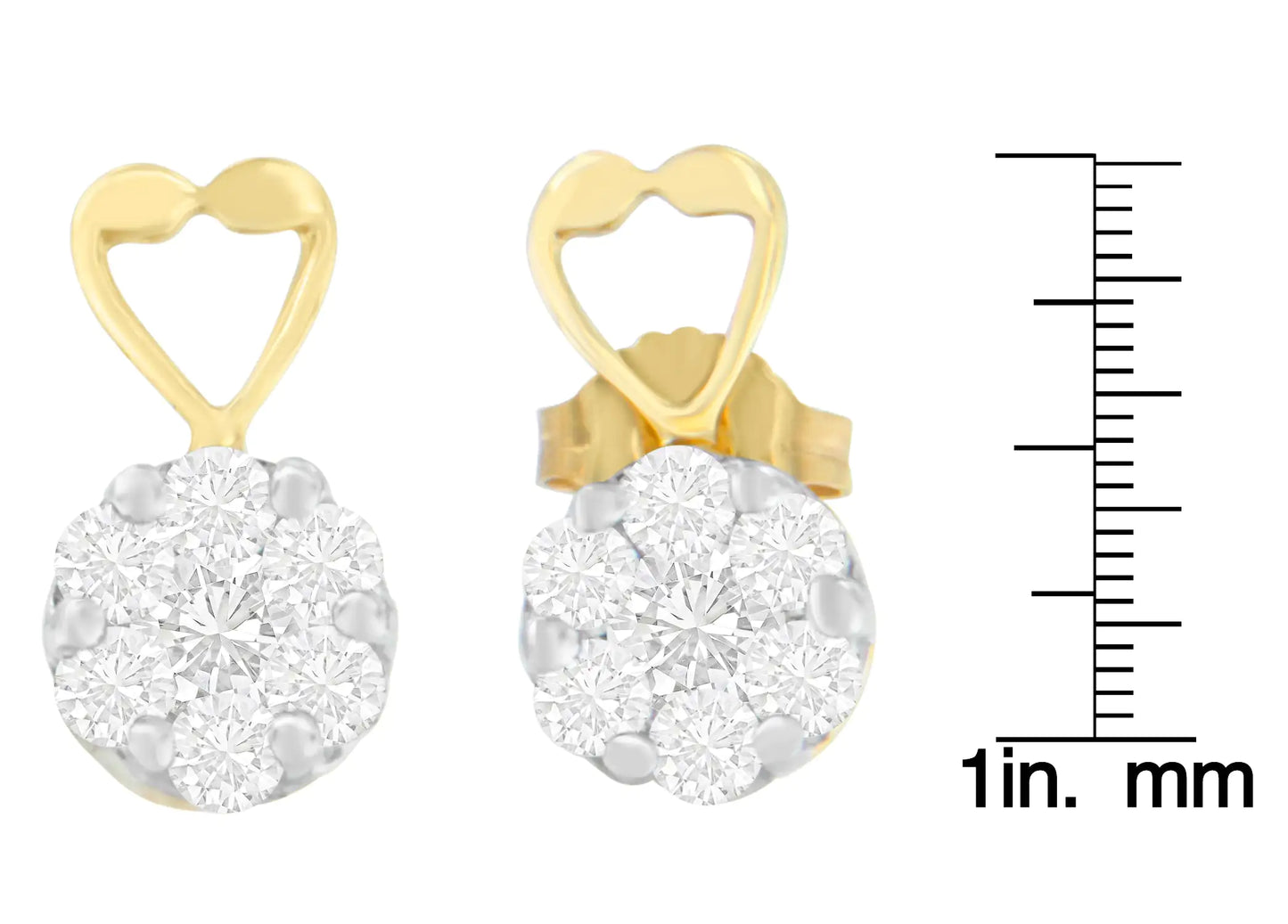 Yellow Gold Round-Cut Diamond Earrings