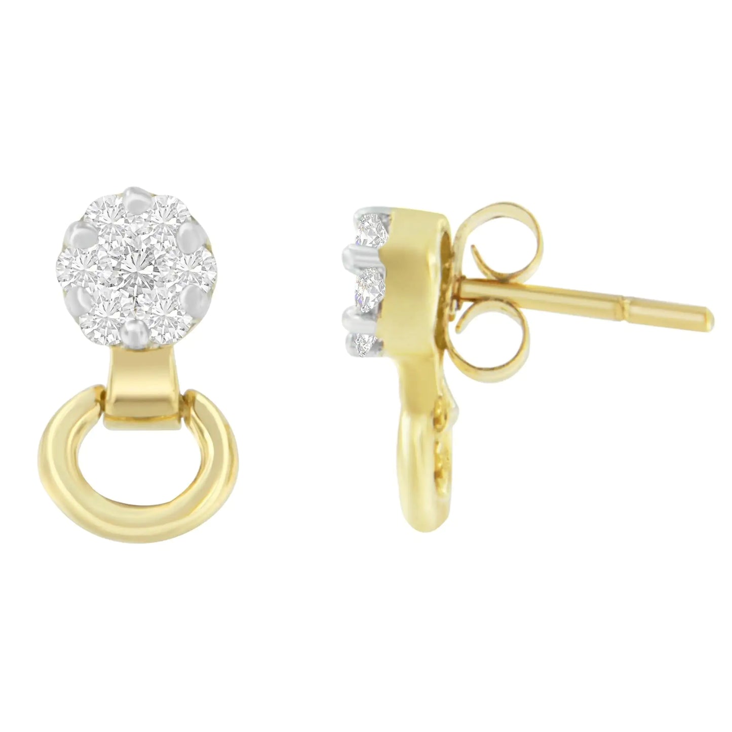 Yellow Gold Diamond Stud Earrings