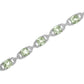 Silver Green Amethyst and Diamond Fashion Tennis Bracelet