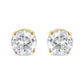 Yellow Gold Brilliant Solitaire Diamond Stud Earrings