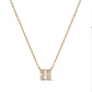 Yellow Gold Round-Cut and Baguette-Cut Diamond Mosaic-Composite-Square Pendant Necklace