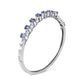 White Gold Blue Tanzanite and Diamond Bangle Bracelet