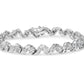 White Gold Diamond Cluster and Spiral-Link Bracelet