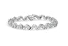 White Gold Diamond Cluster and Spiral-Link Bracelet