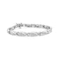 Silver Round Diamond X-Link Bracelet