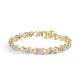 Yellow Gold Diamond Cluster and Alternating X-Link Bracelet