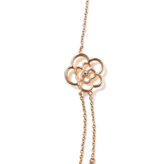 Rose Gold Diamond and Freshwater Pearl Double-Strand Station Necklace