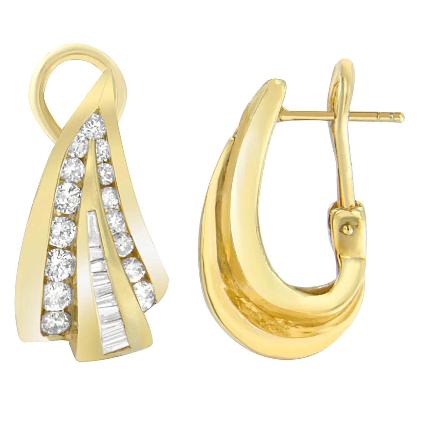 Yellow Gold Diamond Huggy Earrings