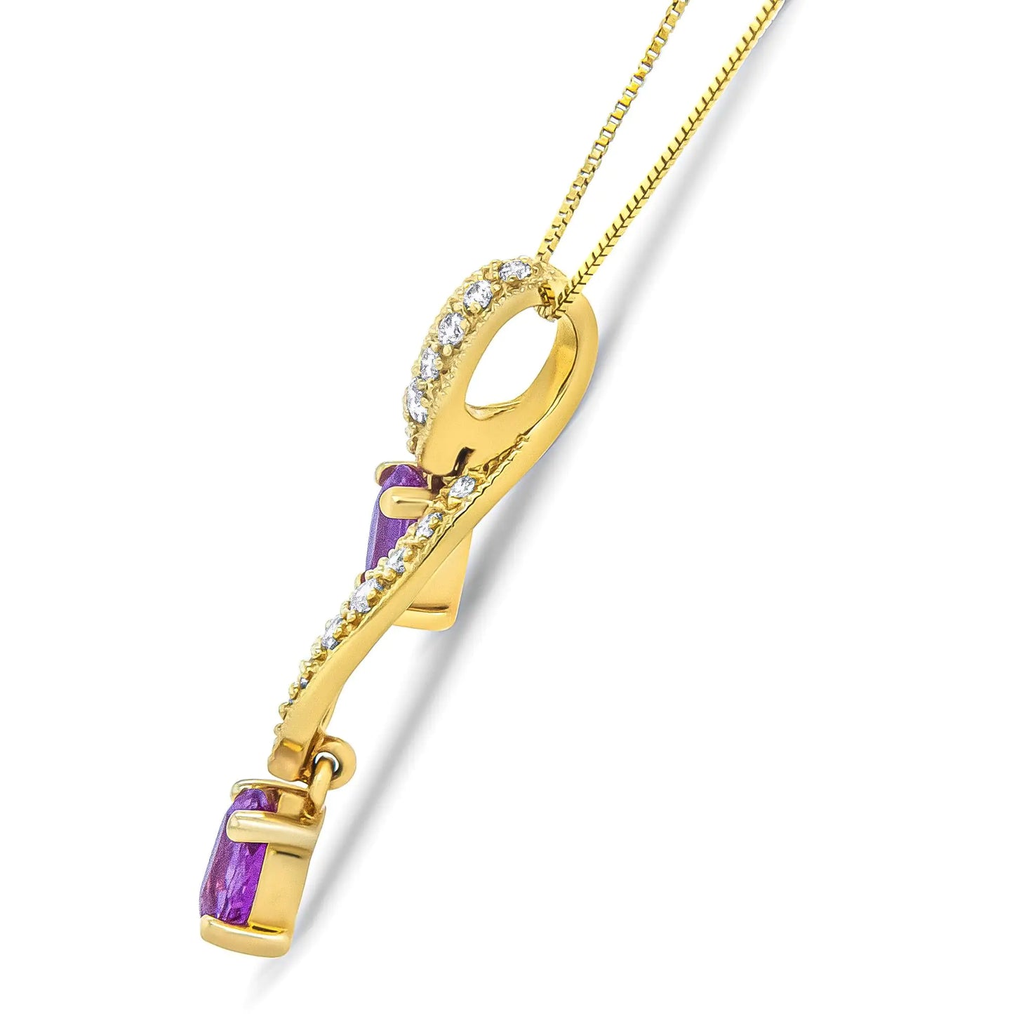 Yellow Gold Sapphire and Diamond Pendant Necklace