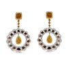 White-and-Yellow Gold Mixed Natural Fancy Diamond Dangle-Hoop-and-Bale Earrings