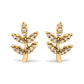 Yellow Gold Diamond-Accented Leaf-and-Branch Stud Earrings